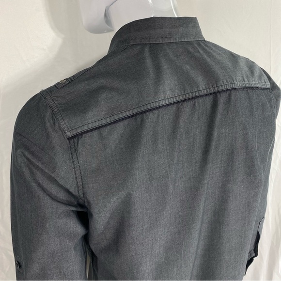 INC International Concepts Gray Shoulder Strap Button Down - Picture 4 of 7